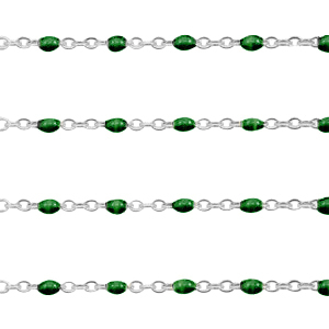 Roestvrij stalen (RVS) Stainless steel onderdelen jasseron 1mm Ultramarine green-zilver
