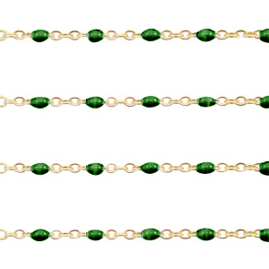 Roestvrij stalen (RVS) Stainless steel onderdelen jasseron 1mm Ultramarine green-goud