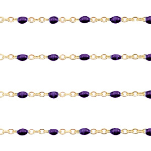 Roestvrij stalen (RVS) Stainless steel onderdelen jasseron 1mm Regal purple-goud