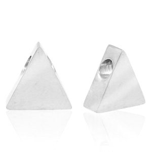 Roestvrij stalen (RVS) Stainless steel kralen driehoek Zilver
