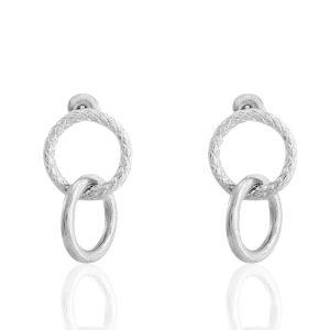 Roestvrij stalen (RVS) Stainless steel oorbellen / oorstekers ringen Zilver