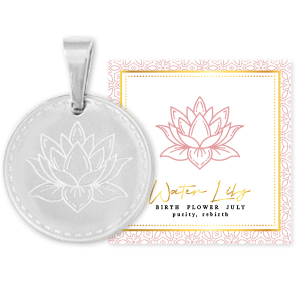 Roestvrij stalen (RVS) Stainless steel bedels Mix & Match 15mm Birth flower July-Water lily Zilver