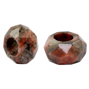 Natuursteen kralen graniet facet geslepen Coral red