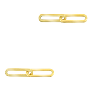 Roestvrij stalen (RVS) Stainless steel bedels/tussenstuk dubbele schakel oval Goud