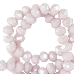 Top Facet kralen 4x3 mm disc Soft purple ash-pearl shine coating