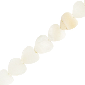 Schelp kralen hartje White