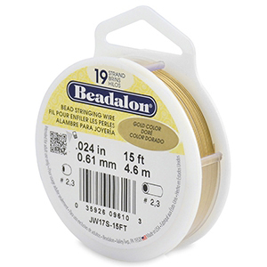 Beadalon Rijgdraad 19 draads 0.61mm Gold