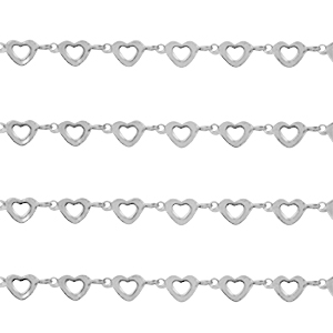 Roestvrij stalen (RVS) Stainless steel onderdelen jasseron hartjes Zilver