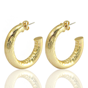 Brass TQ metaal oorbellen/oorstekers creolen Gold