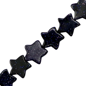 Natuursteen kralen ster glitter Midnight blue