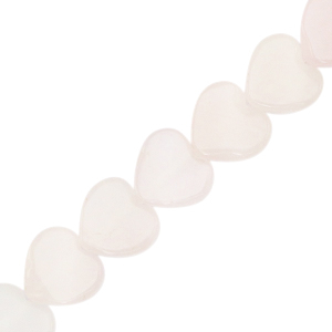 Natuursteen kralen hart Off white pink