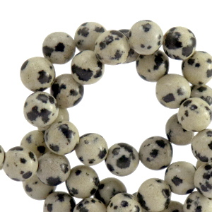 Natuursteen kralen dalmati&euml;r jaspis 8mm Greige