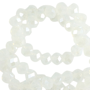 Top Facet kralen 6x4 mm disc Milky crystal-pearl shine coating