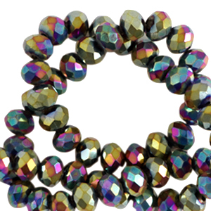 Top Facet kralen 3x2mm disc Gold-AB coating