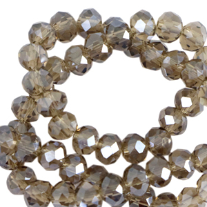 Top Facet kralen 3x2mm disc Light topaz-top shine coating