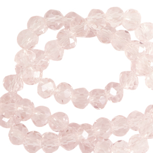 Top Facet kralen 3x2 mm disc Primrose pink-pearl shine coating