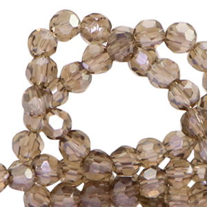 Top Facet kralen rond 4mm Light topaz-top shine coating