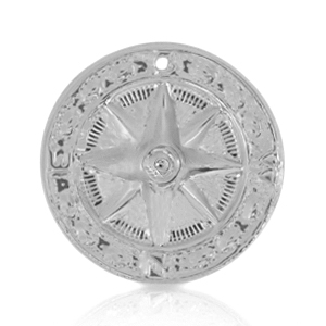 Bedels DQ metaal star 25mm Antiek zilver (nikkelvrij)