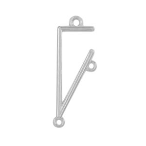 Bedels DQ metaal tussenstuk triangle Antiek zilver (nikkelvrij)
