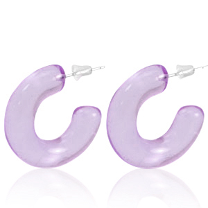 Trendy oorbellen creolen Lilac purple