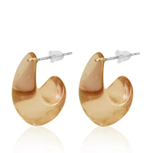 Trendy oorbellen creolen Tan brown
