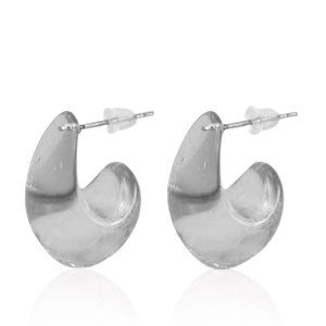 Trendy oorbellen creolen Grey