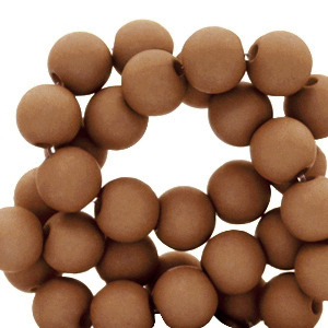6 mm acryl kralen matt Marsh brown