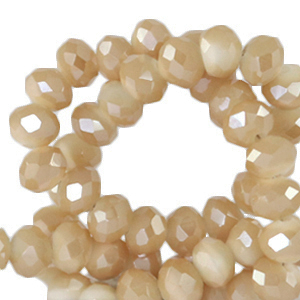 Top Facet kralen 3x2mm disc Chadwick brown-pearl shine coating