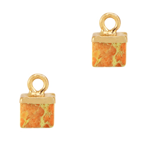 Natuursteen hangers cube Startling orange-gold