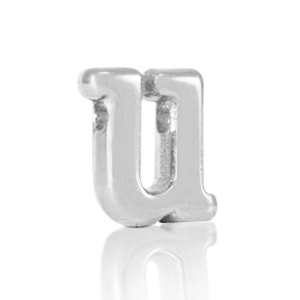 Letterkralen DQ metaal U Antiek zilver (nikkelvrij)