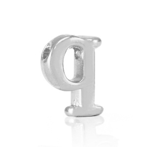 Letterkralen DQ metaal Q Antiek zilver (nikkelvrij)