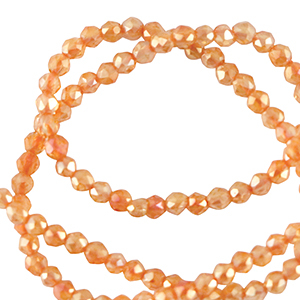 Top Facet kralen rond 2mm Persimmon orange-AB coating