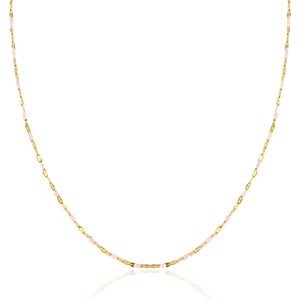 Roestvrij stalen (RVS) Stainless steel kettingen Light pink multicolour-gold