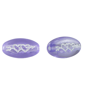 Letterkralen van acryl hartjes Purple