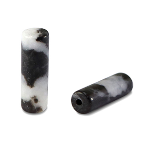 Natuursteen kralen jaspis tubes Black-white