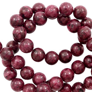 Natuursteen kralen dalmatian stone 8mm Warm red