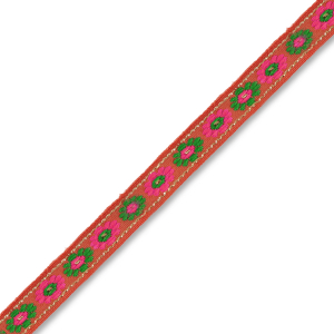 Lint met bloemetjes Orange-green-pink