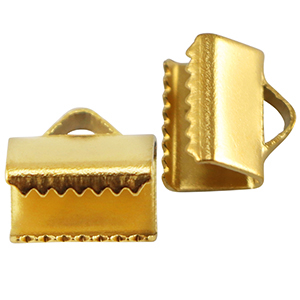Roestvrij stalen (RVS) stainless steel onderdelen lintklem 8mm Gold