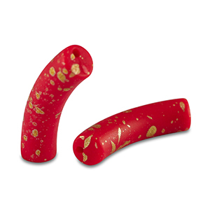 Acryl kralen tube matt Red-gold