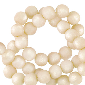 Super polaris Apaco kralen rond 6 mm matt Prosecco white