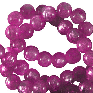 Polaris kralen rond 6 mm Mosso Anemone pink