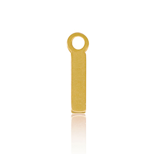 Roestvrij stalen (RVS) Stainless steel bedels initial I Gold