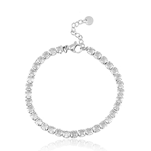 Roestvrij stalen (RVS) Stainless steel armbanden Zilver-crystal