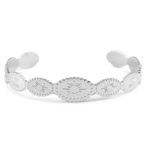 Roestvrij stalen (RVS) Stainless steel armbanden bangle sun Silver