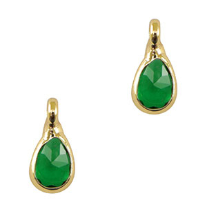 Hangers van crystal glas druppel Green-gold