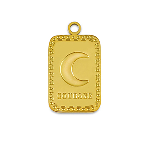 Roestvrij stalen (RVS) Stainless steel bedels La Luna 'Courage' Gold