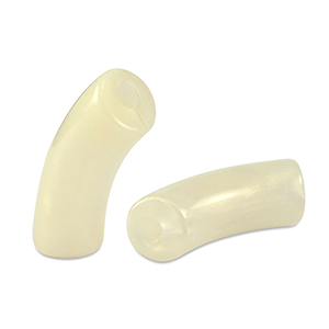 Acryl tube kralen shiny Golden off white