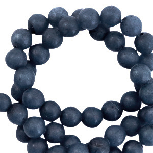 Natuursteen kralen kwarts 8mm mat Radiant blue