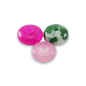 Natuursteen kralen mix rondellen 4mm Multicolour pink green