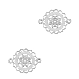 Roestvrij stalen (RVS) Stainless steel bedels tussenstuk bohemian 10mm Silver